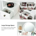 thumbnail image 3 of Kadyn Makeup Vanity Table Set Girls Dressing Table with Drawers Oval Mirror-White, 3 of 8