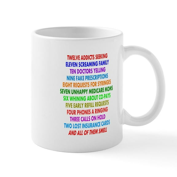 CafePress - Pharmacist 12 Days Of Christmas Mug - 11 oz Ceramic Mug - Novelty Coffee Tea Cup
