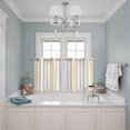 thumbnail image 3 of Beige Grey Stripe Kitchen Curtains Small Short 39 Inch Length, Farmhouse Minimalist Striped Grommet Top Bedroom Living Room Curtains, Light Filtering Cafe Curtain Drapes 2 Panels Set 55''x39'', 3 of 9