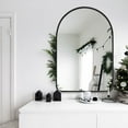 thumbnail image 4 of Clavie Arched Mirror with Metal Frame, 20" x 30" Vanity Mirror for Bathroom Bedroom, Decorative Wall Mirror for Entryway Livingroom, Black, 4 of 7
