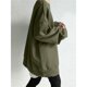 thumbnail image 4 of Sudadera Holgada de Cuello Redondo para Mujer, de Larga, Informal, de Algodón, de Color Liso, para Otoño Verde XL, 4 of 5