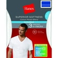 thumbnail image 3 of Hanes Men's ComfortBlend White V-Necks Shirts, 3 Pack, 3 of 4