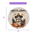 thumbnail image 5 of Happy Halloween Australian Shepherd Witches Hat Pumpkin Carving Ceramic Round Ornament Aussie Dog Lover Gifts Home Tree Decor - 02019, 5 of 5