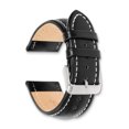 thumbnail image 3 of 24mm Black Oil Tanned Lthr Silver-tone Buckle Watch Band, 3 of 5