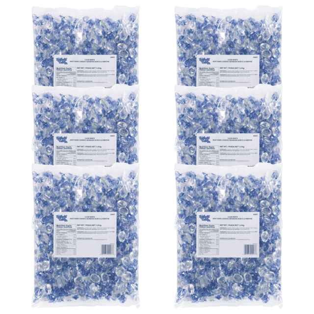 Exclusive Clear Mints Individually Wrapped Hard Candy, Refreshing Peppermint Breath Mints, 1.3kg (2.86 lbs) Bulk Bag