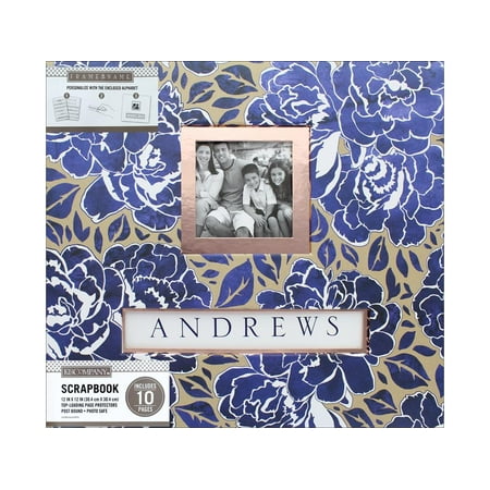 Blue Moon Scrapbooking - K&Co Scrapbook 12x12 Frame-A-Name Indigo Floral