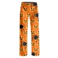 thumbnail image 5 of Women's Halloween Pajama Pants Loose Fit Sleepwear Lounge Bottoms with Fun Print, Cozy Comfy Pajama Bottoms for Home Party Sleep Saffron S, 5 of 5
