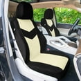 thumbnail image 3 of FH Group Universal Fit Beige Car Seat Covers, Chevron Cloth Seat Protector for Trucks, SUVs & Vans, Washable - Full Set, 3 of 10