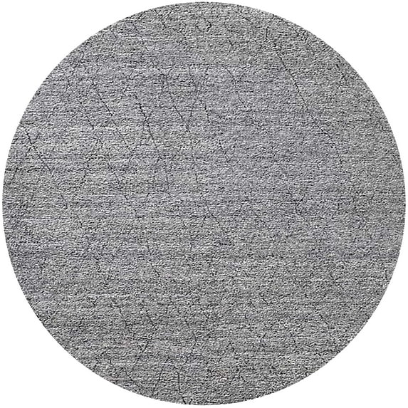 Ahgly Company Indoor Round Mid-Century Modern Silver Gray Oriental Area Rugs, 7' Round
