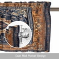 thumbnail image 6 of Blue Burnt Orange Boho Kitchen Curtain Valances for Windows Farmhouse Short Curtains, Antique Southwestern Tribal Rod Pocket Valance Curtain for Bedroom Cafe Living Room 54"x18", 6 of 8