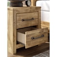 thumbnail image 2 of Signature Design by Ashley Hastiport Two Drawer Nightstand, Replicated Oak Grain, Brown Finish, 2 of 9
