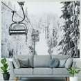 thumbnail image 4 of Fenyluxe Winter Skiing Tapestry, Old Cable Ski Lift in Winter Snow Mountain Wall Tapestry, Winter Christmas Holidays Tapestry Wall Hanging for Bedroom Living Room Dorm Background 40x60inch, 4 of 6