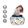 thumbnail image 2 of Japanese Storage Toy Bag Chair, Oriental Bird Design with Water Lily Vintage Illustration in Watercolor, Stuffed Animal Organizer Washable Bag, Small Size, Multicolor, by Ambesonne, 2 of 3