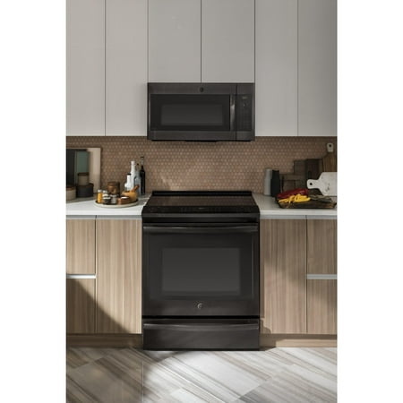 GE Profile - 1.7 Cu. Ft. Convection Over-the-Range Microwave with Sensor Cooking - Black stainless steel