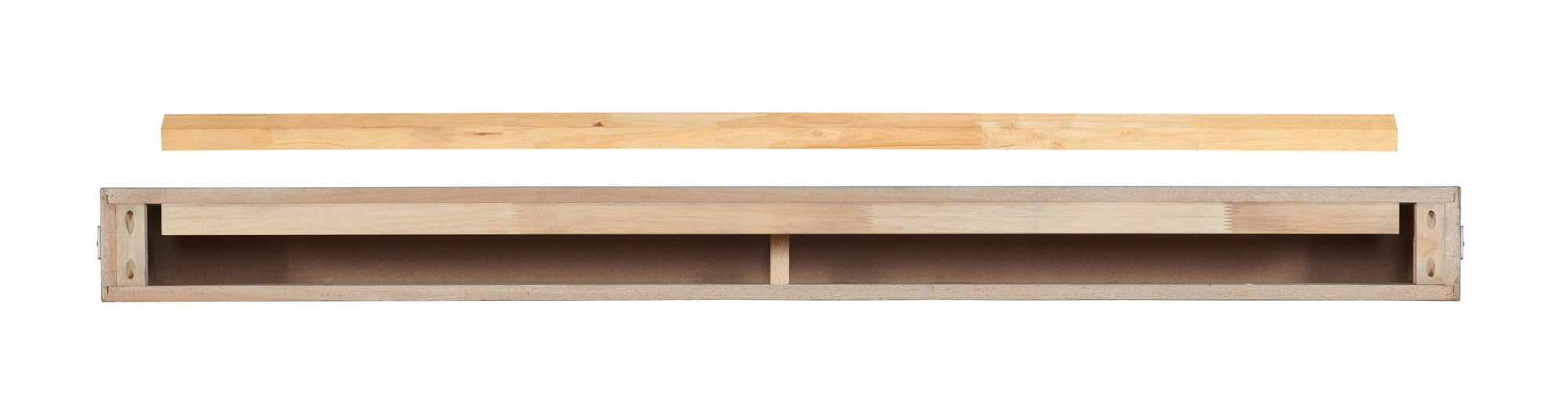 The Bedford 48" Pine Wood Mantel Shelf Gristmill Finish