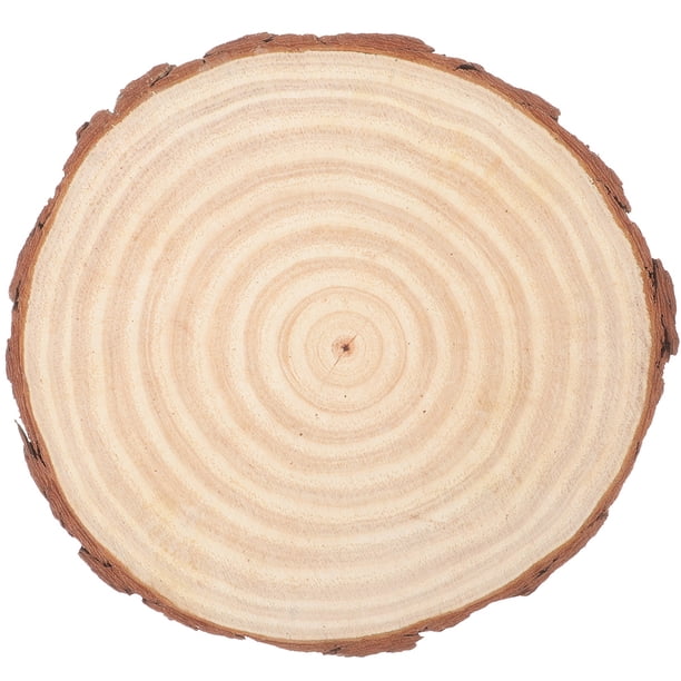 Rodaja de madera redonda y grande para centros de mesa. Rodaja de madera sin tratar. Centro de mesa de madera.