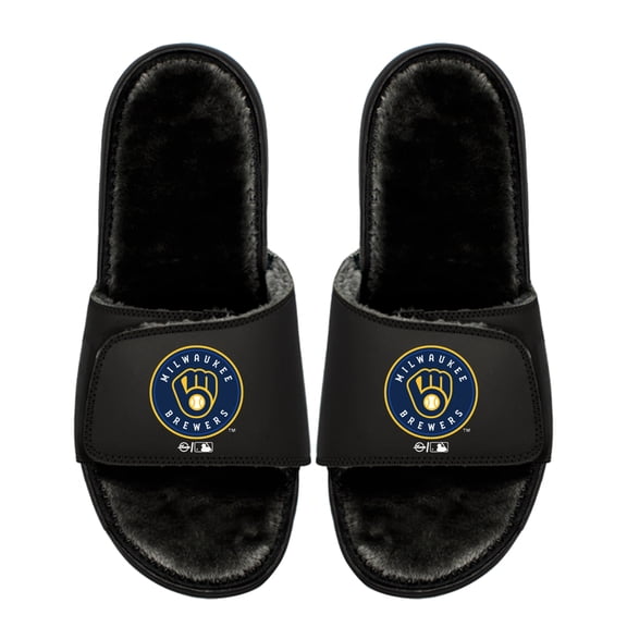 Unisex ISlide Milwaukee Brewers Logo Fur Slide Sandals