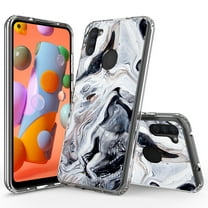 Samsung Galaxy A11 Case, Rosebono Bling Glitter Sparkle Black and White Marble Graphic Fashion Cute Colorful Skin Cover Shockproof Case for Samsung Galaxy A11