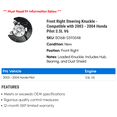 thumbnail image 2 of Front Right Steering Knuckle - Compatible with 2003 - 2004 Honda Pilot 3.5L V6, 2 of 2