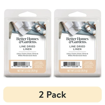 (2 pack) Line-Dried Linen Scented Wax Melts, Better Homes & Gardens, 2.5 oz (1-Pack)