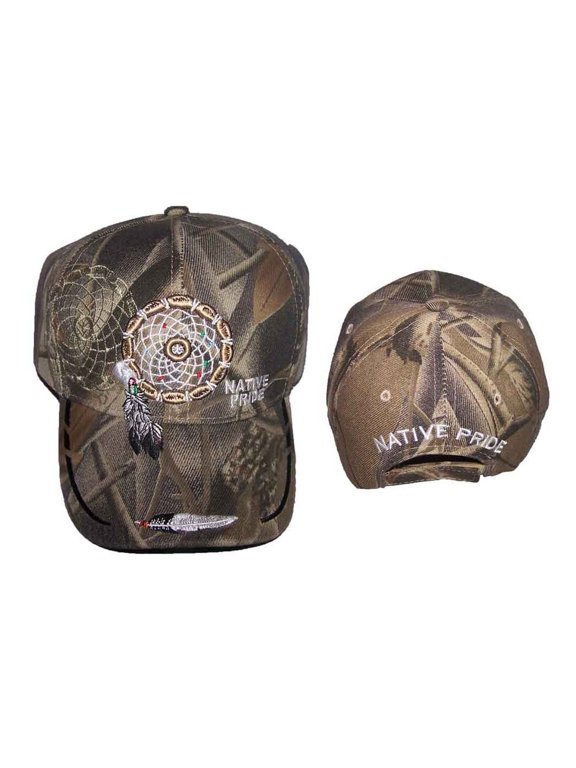 Dream Catcher & Feather Native Pride Embroidered Baseball Cap Camo Color Uni-Sex Style -- FREE USA Shipping--(CapNp643 )