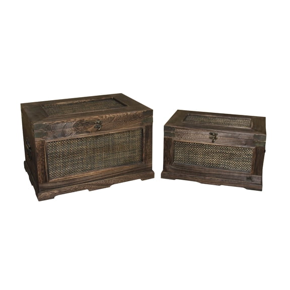 S/2 WOODEN STORAGE BOX
