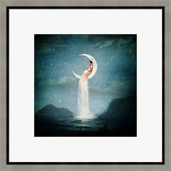 Great Art Now Moon River Lady by Paula Belle Flores, Framed Wall Art, 26W x 26H
