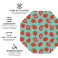 thumbnail image 4 of Pofeuu Hand Drawn Strawberry Print Leather Coasters Set of 6, Round Cups Mugs Mat Pad for Home Kitchen Heat Resistant Drink Coasters,Octagon, 4 of 7