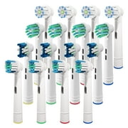 GENKENT 16 Pack Toothbrush Replacement Heads Compatible with Oral B, 4 Types Toothbrush Head Refills for Oral B Electric Toothbrush
