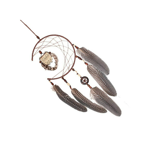 Toystoory Atrapasueños de búho creativo hecho a mano borla de plumas étnicas decoración colgante de pared atrapasueños para el hogar adornos de Decoración del hogar Toystoory HA021835-00