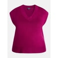 thumbnail image 5 of Terra & Sky Women's Plus Ribbed Sleeveless V Neck Sweater Top, Sizes 0X-5X, 5 of 5