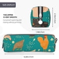 thumbnail image 3 of Fotbe Hens And Rooster Pattern Leather Pencil Case, Pencil Pouch with Durable Zipper, Compact and Stylish Organizer for Stationery, Art Supplies, Travel Essentials, 3 of 7