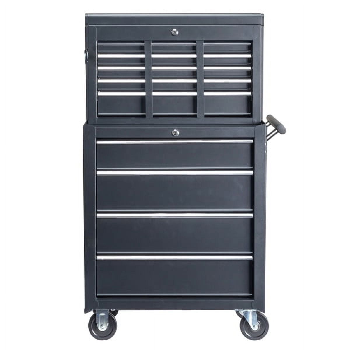 Black Heavy-Duty Steel Tool Cabinet with 5 Drawers & Wheels – 61.8cm Professional Industrial Tool Storage for Workshop, Garage, Auto Repair