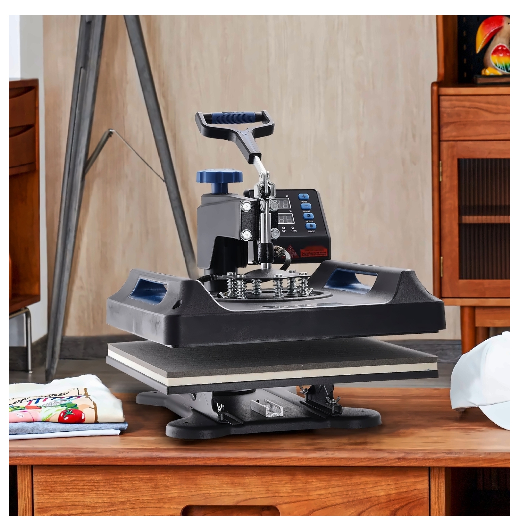 TriGol Heat Press 15x15 5 in 1, Swing Away Heat Press Machine for T-Shirts, Hats, Mugs, Plates, Sublimation Transfers, Digital Control, Fast Heating