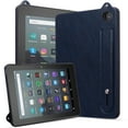 thumbnail image 2 of for Amazon Kindle Fire HD 8 Tablet (8th/7th/6th Generation, 2018/2017/2016) - Shockproof Durable Premium PU Leather Cover with Kickstand, Business Style, Hand Strap Feature,Blue, 2 of 5