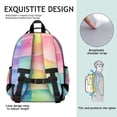 thumbnail image 5 of Colorful Watercolor Stripe Pattern Backpack for School,Cute School Bag,Schoolbag with Adjustable Shoulder Straps & Padded Back,15.25"x11.5"x5.25", 5 of 5