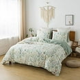 thumbnail image 6 of 3 PCS  Floral Wildflower Duvet Cover Set - 100% Cotton Duvet Cover with Zipper Closure & Corner Ties, 6 of 7