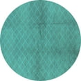 thumbnail image 1 of Ahgly Company Indoor Round Solid Turquoise Blue Modern Area Rugs, 6' Round, 1 of 4