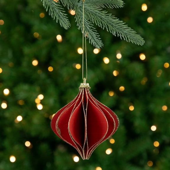 Northlight Glittered Onion Christmas Ornament - 4.25" - Red