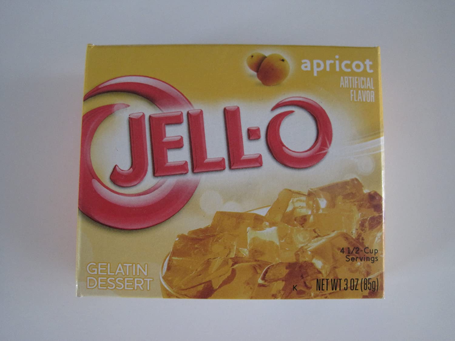 JellO Gelatin Dessert, Apricot, 3ounce Boxes (Pack of 4)