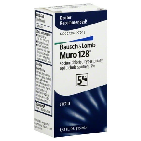 Bausch & Lomb Bausch & Lomb Muro 128 Ophthalmic Solution, 0.5 (Best Eye Solution For Red Eyes)