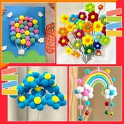 Dalrosia 150PCS Pom Poms, Fuzzy Pompom Puff Balls, 1 Inch Craft Pom Poms Balls for DIY, Arts, Crafts Projects, Birthday Decorations