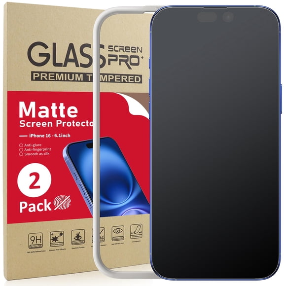 Protector de pantalla Ambison Matte Glass para iPhone 15/16 6.1 pulgadas, paquete de 2