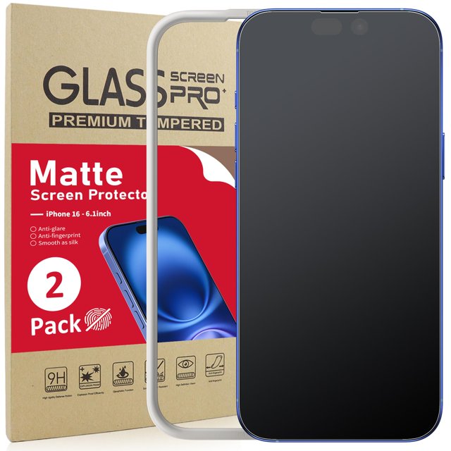 Protector de pantalla Ambison Matte Glass para iPhone 15/16 6.1 pulgadas, paquete de 2