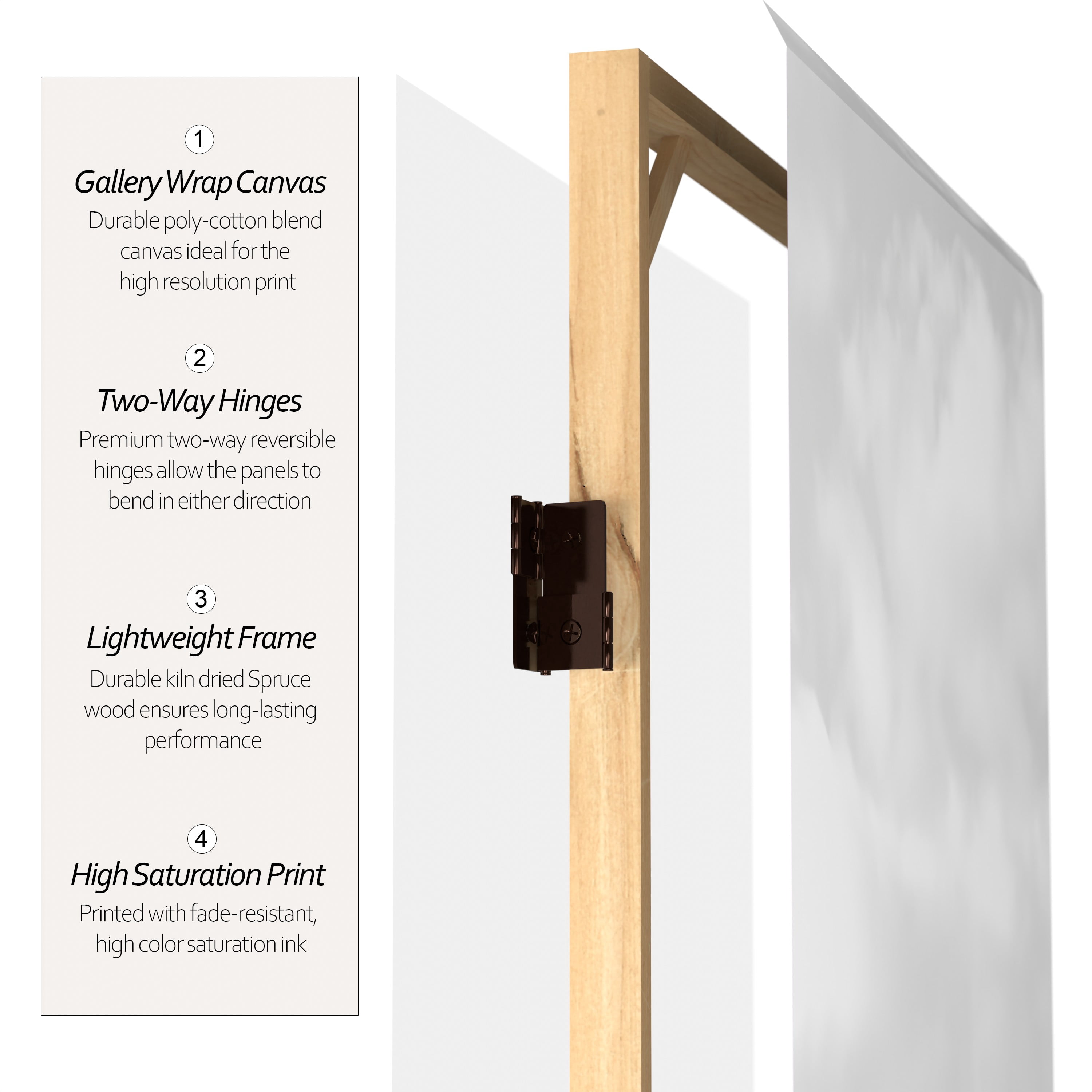 Handmade Wood and Canvas Double-sided New York Scene Room Divider (China)