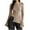 Khaki, variant on Chiccall Women's Fall Knit Ribbed Shirt Bell Long Sleeve Button V Neck Side Slit Slanted Hem Cute Sweater 2025 Trendy Casual Slim Fit Textured Blouse Tops
