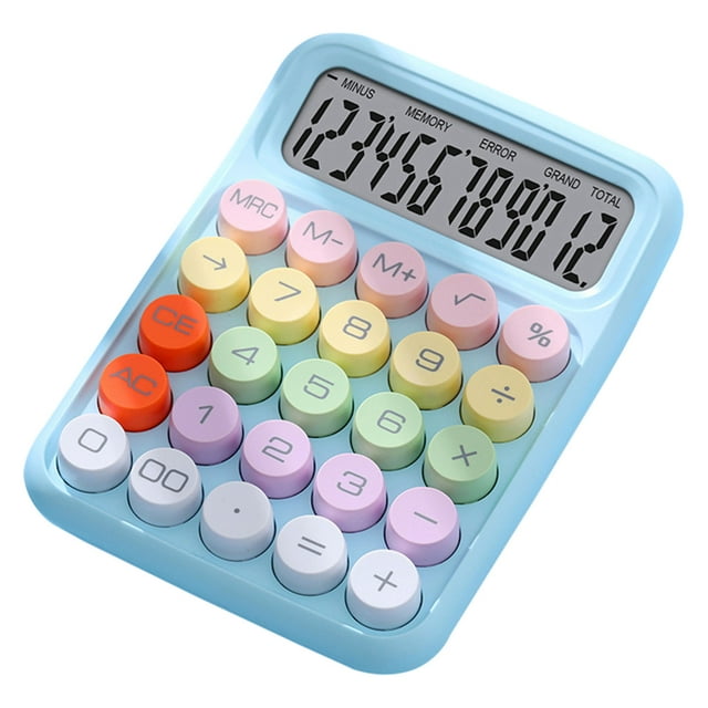 Calculadora Nikou Calculadora colorida de teclado mecánico electrónica de escritorio Azul cielo