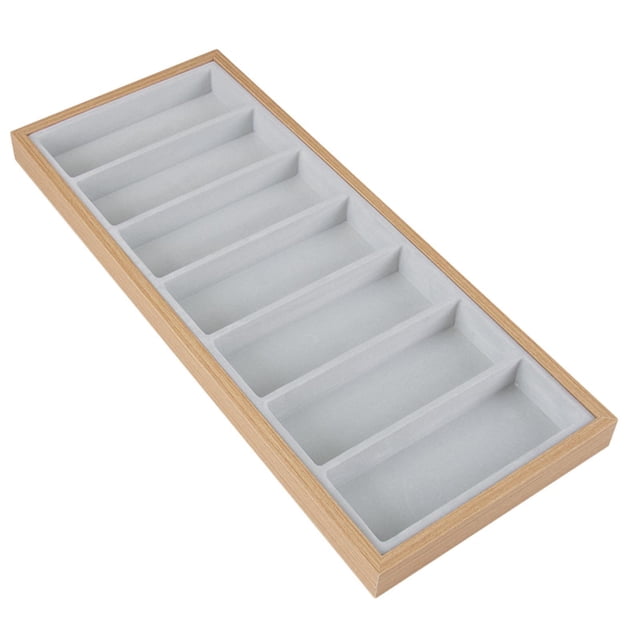 Bandeja de joyería apilable para gafas Minnieouse gris 7 compartimentos