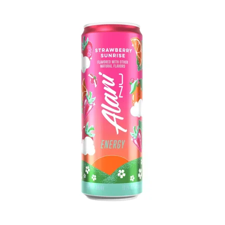 Alani Nu Strawberry Sunrise Energy Drink, 12 fl oz Cans, Pack of 6