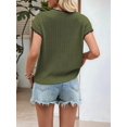 thumbnail image 6 of Women's Crochet V-Neck Short Sleeve Boho Spring Lightweights Tie Front Cardigan for Beach Summer Green XL, 6 of 7